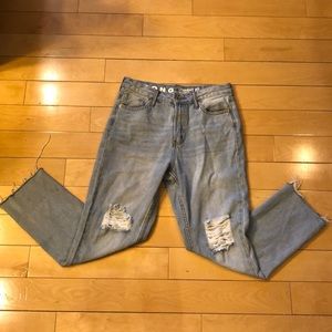 SONG straight fit high rise distressed cutoff